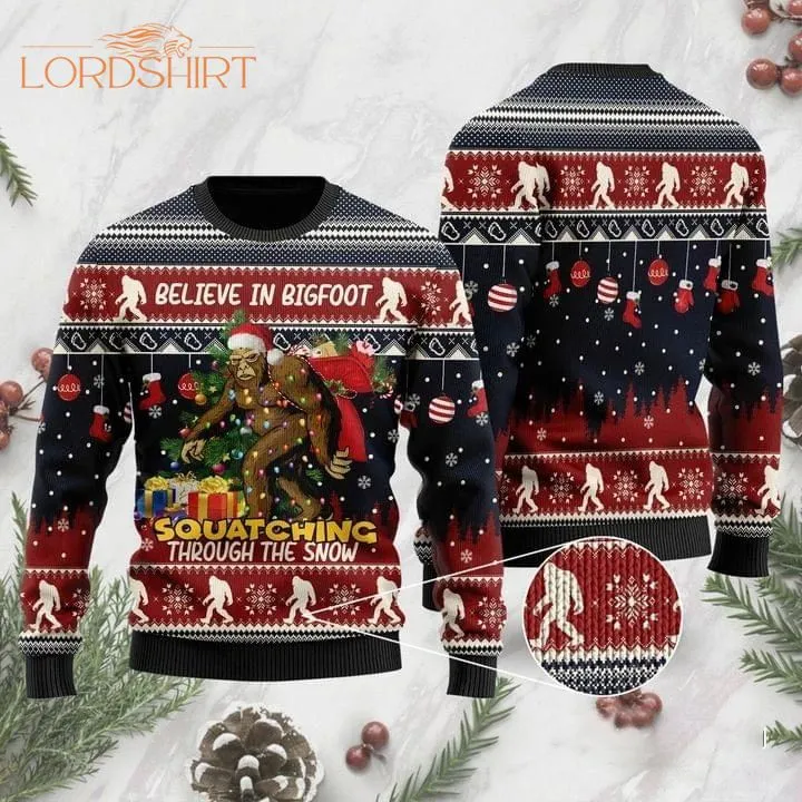 For Bigfoot Lover Ugly Christmas Sweater