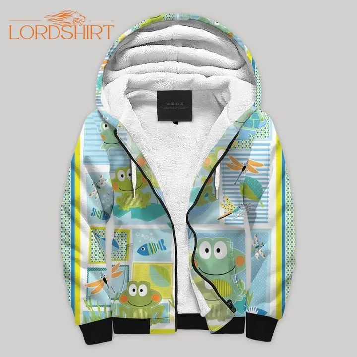 Frog Blanket Fleece Zip Hoodie All Over Print