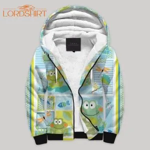 Frog Blanket Fleece Zip Hoodie All Over Print