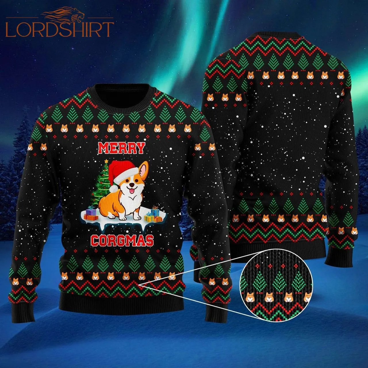 Funny Dog Merry Corgmas Ugly Christmas Sweater