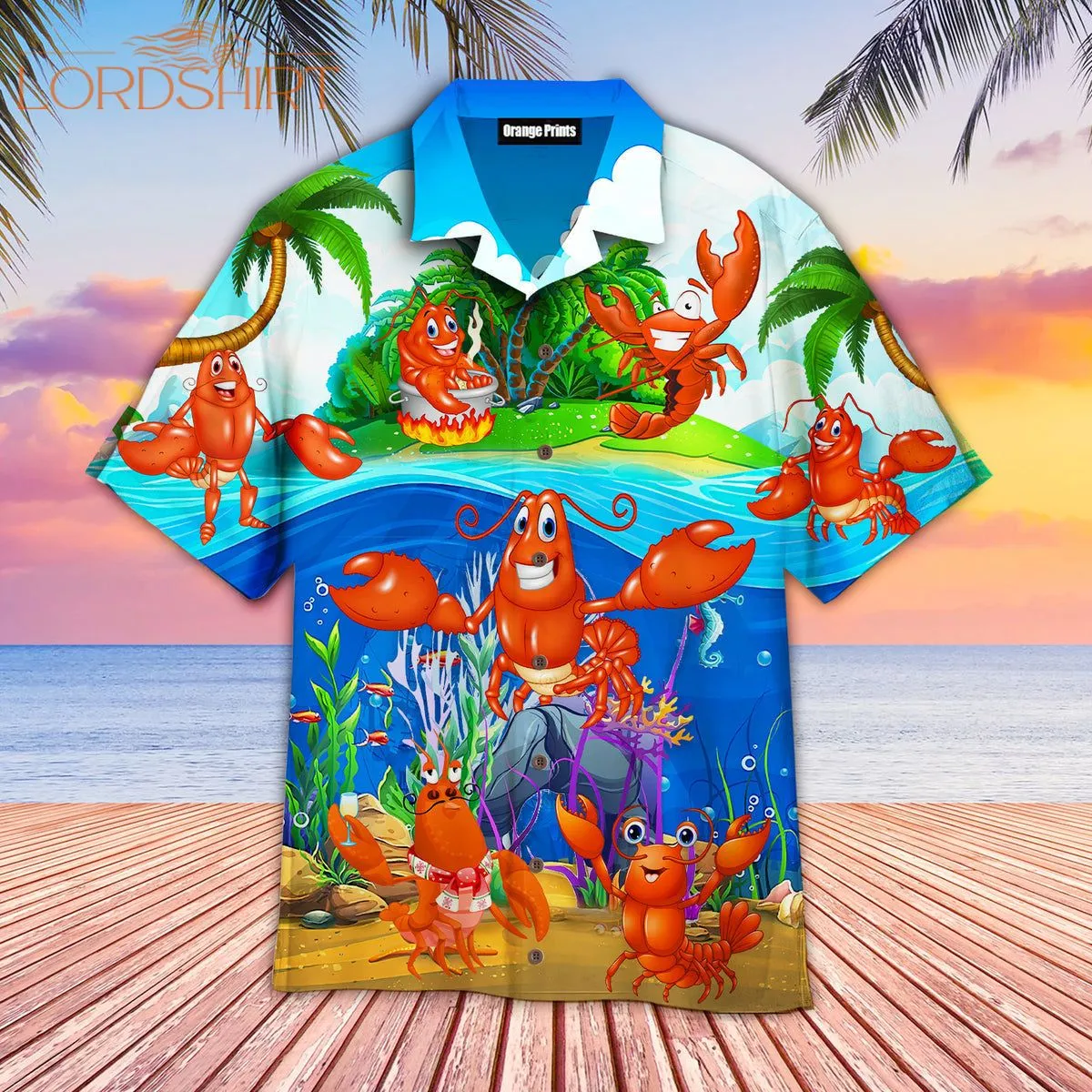 Funny Lobster Aloha Hawaiian Shirt
