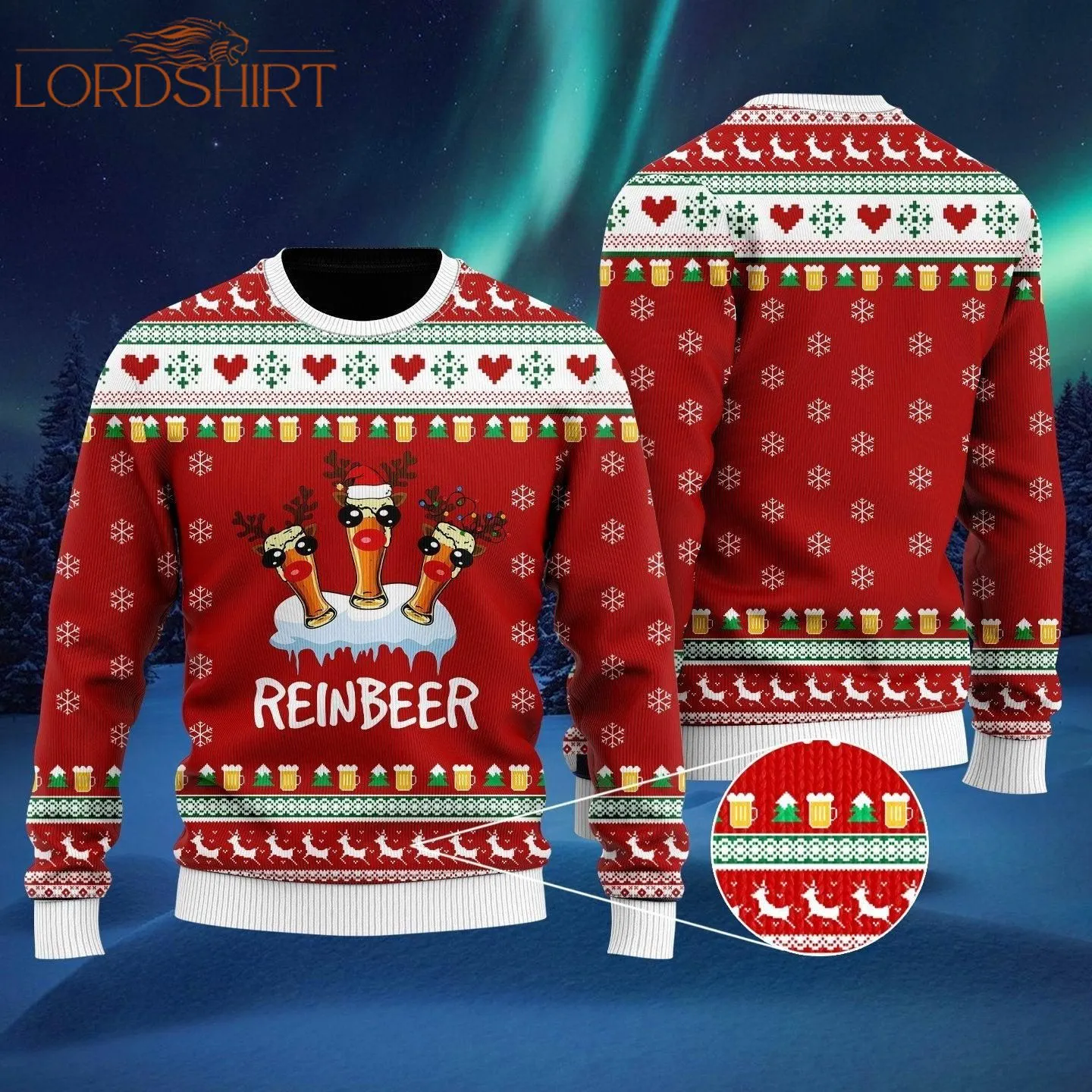 Funny Reindeer Reinbeer Ugly Christmas Sweater