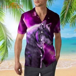 Galaxy Wolf Hawaiian Shirt