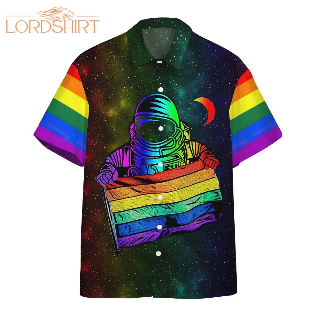 Gay Pride Astronaut Hawaiian Shirt