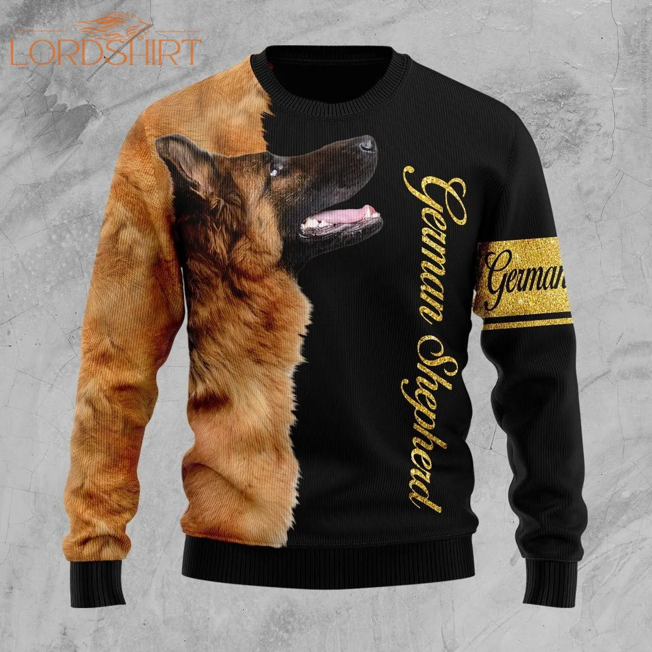 German Shepherd Half Cool Ugly Christmas Sweater