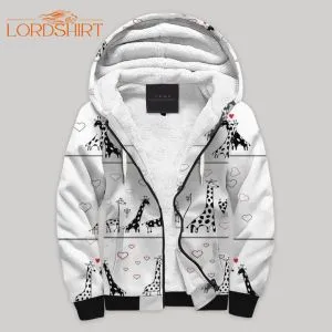 Giraffe Fleece Zip Hoodie All Over Print