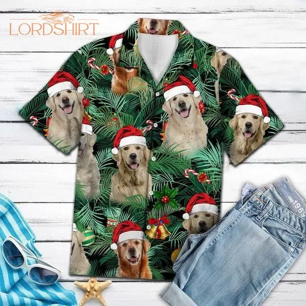 Golden Retriever Christmas Hawaiian Shirt