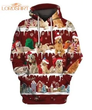 Golden Retriever Snow Christmas 3d All Over Print