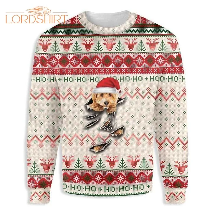 Goldendoodle Dog Scratch Ugly Christmas Sweater