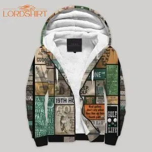 Golf Blanket Fleece Zip Hoodie All Over Print