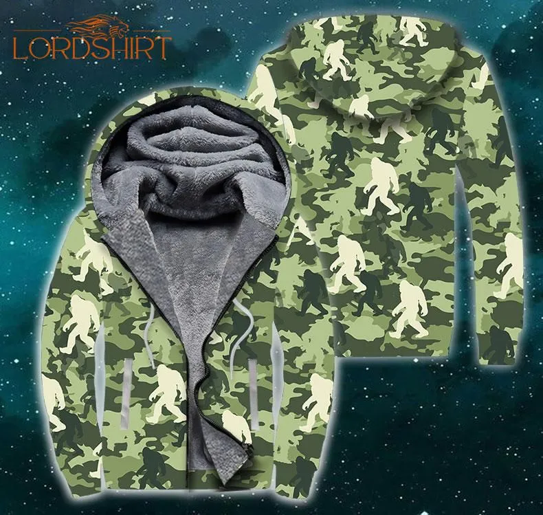 Gorilla Bigfoot Fleece Zip Hoodie All Over Print