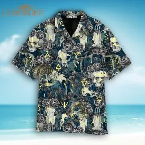 Gothic Skull Aloha Hawaiian Shirt