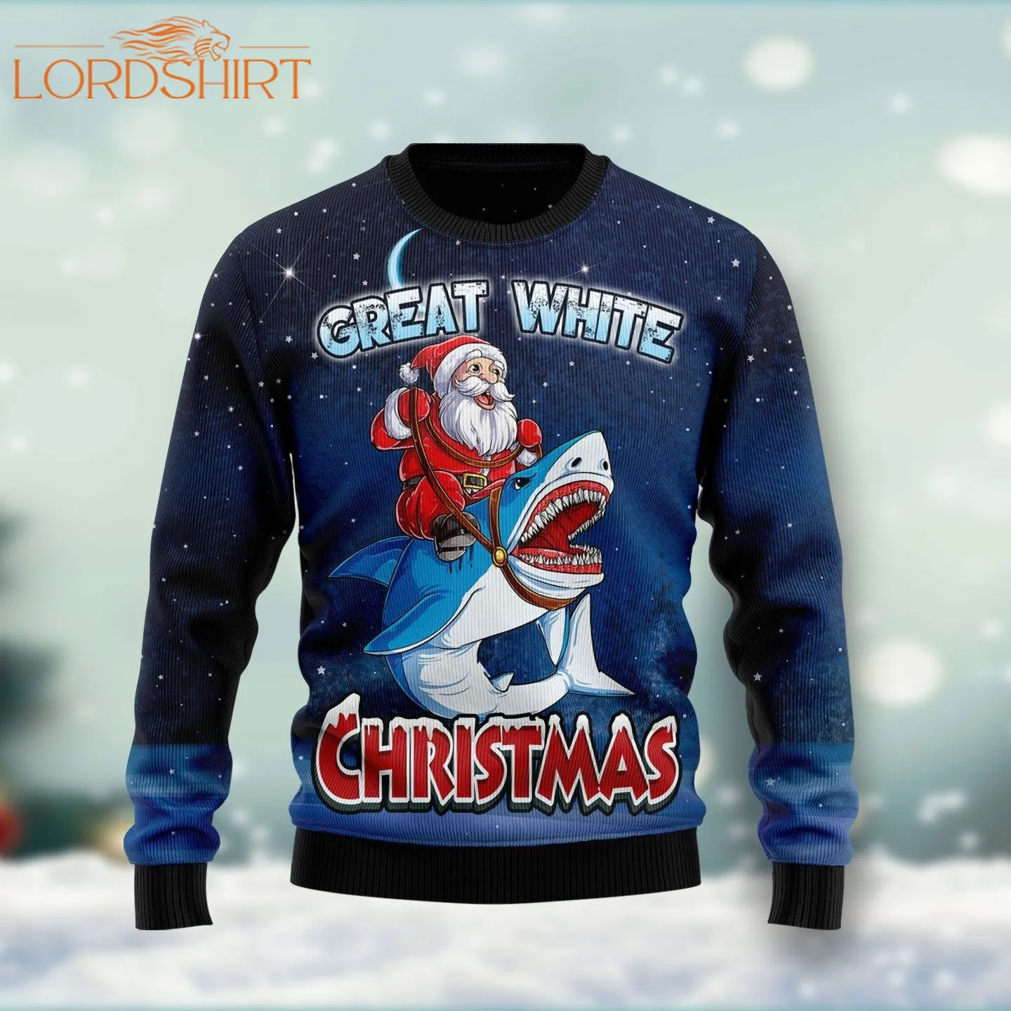 Great White Christmas Shark Ugly Christmas Sweater 3d All Over Print