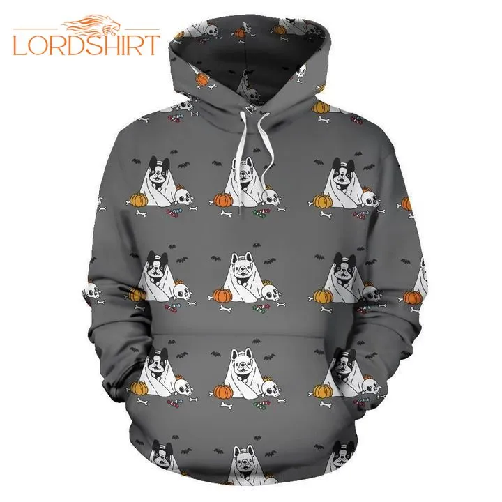 Grey French Bulldog Pumpkin Halloween Ghost 3d All Over Print