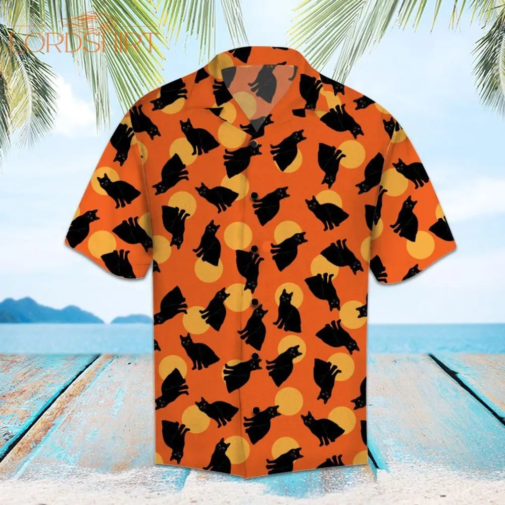 Halloween Black Cat Hawaiian Shirt