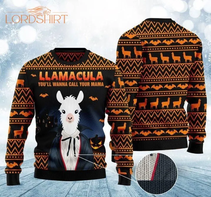 Halloween Llama You'll Wanna Call Me Your Mama Ugly Christmas Sweater