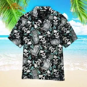 Halloween Vintage Grim Skull Hawaiian Shirt