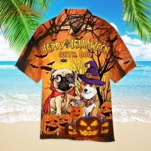 Happy Halloween With Dogs Hawaiian Shirt