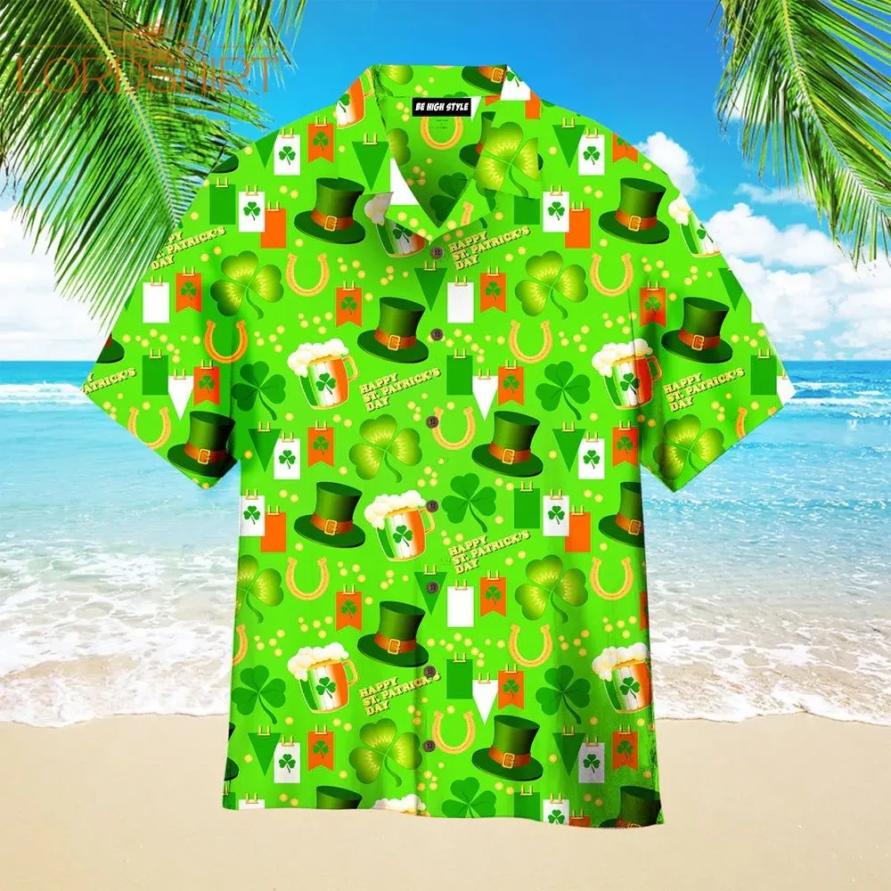 Happy St Patricks Day Pattern Aloha Hawaiian Shirt