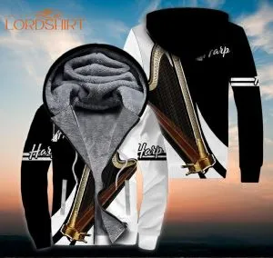 Harp Music Fleece Zip Hoodie All Over Print