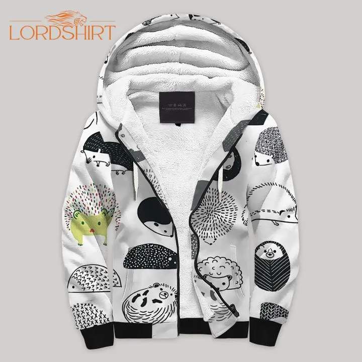 Hedgehog Blanke Fleece Zip Hoodie All Over Print