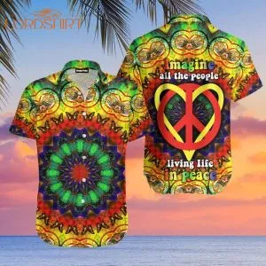 Hippie Heart Imagine Hawaiian Shirt