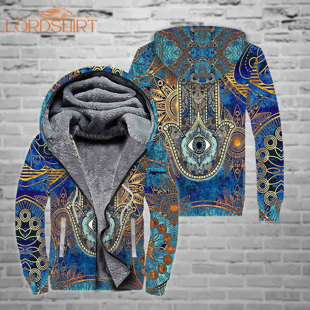 Hippie Style Fleece Zip Hoodie All Over Print