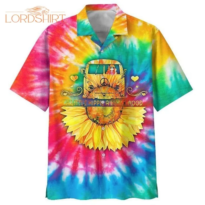 Hippie Tie Dye Sunflower Aloha Hawaiian Shirt