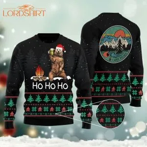 Ho Ho Ho Bear Camping Ugly Christmas Sweater