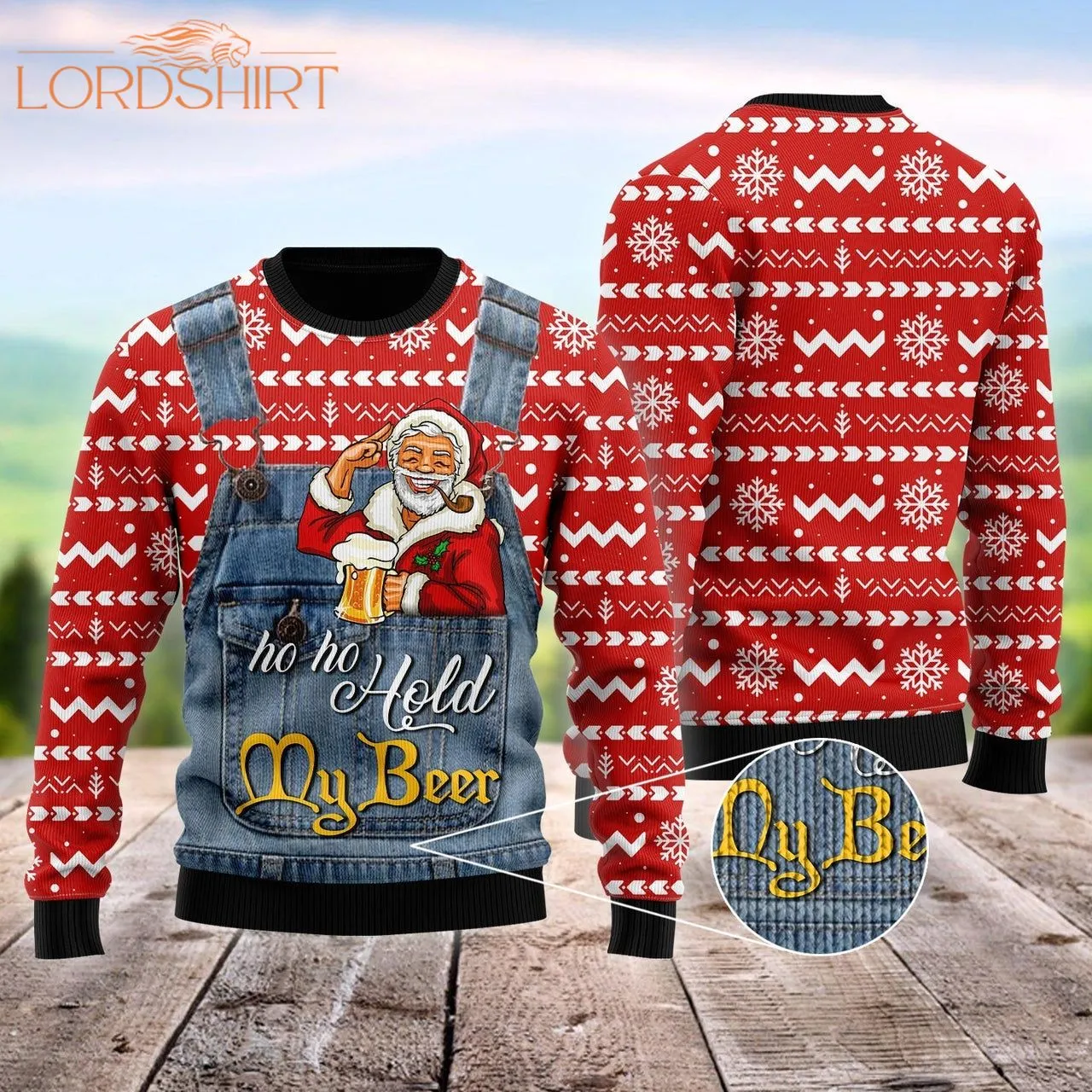 Ho Ho Hold My Beer Santa Ugly Christmas Sweater