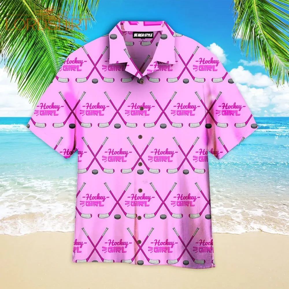 Hockey Girl Aloha Hawaiian Shirt