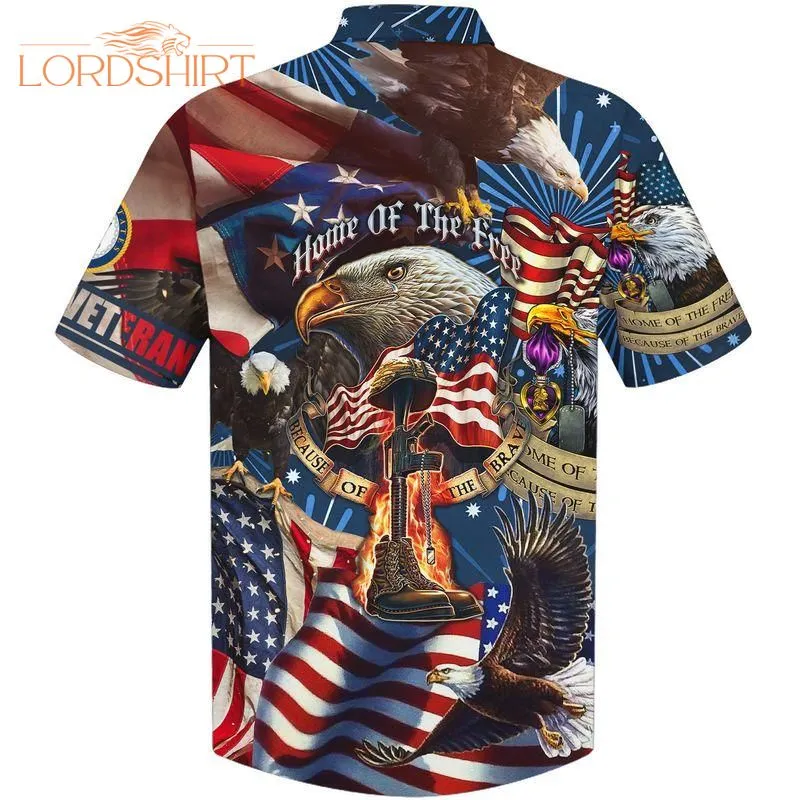 Home Of The Free Navy Veteran Hawaiian Shirt