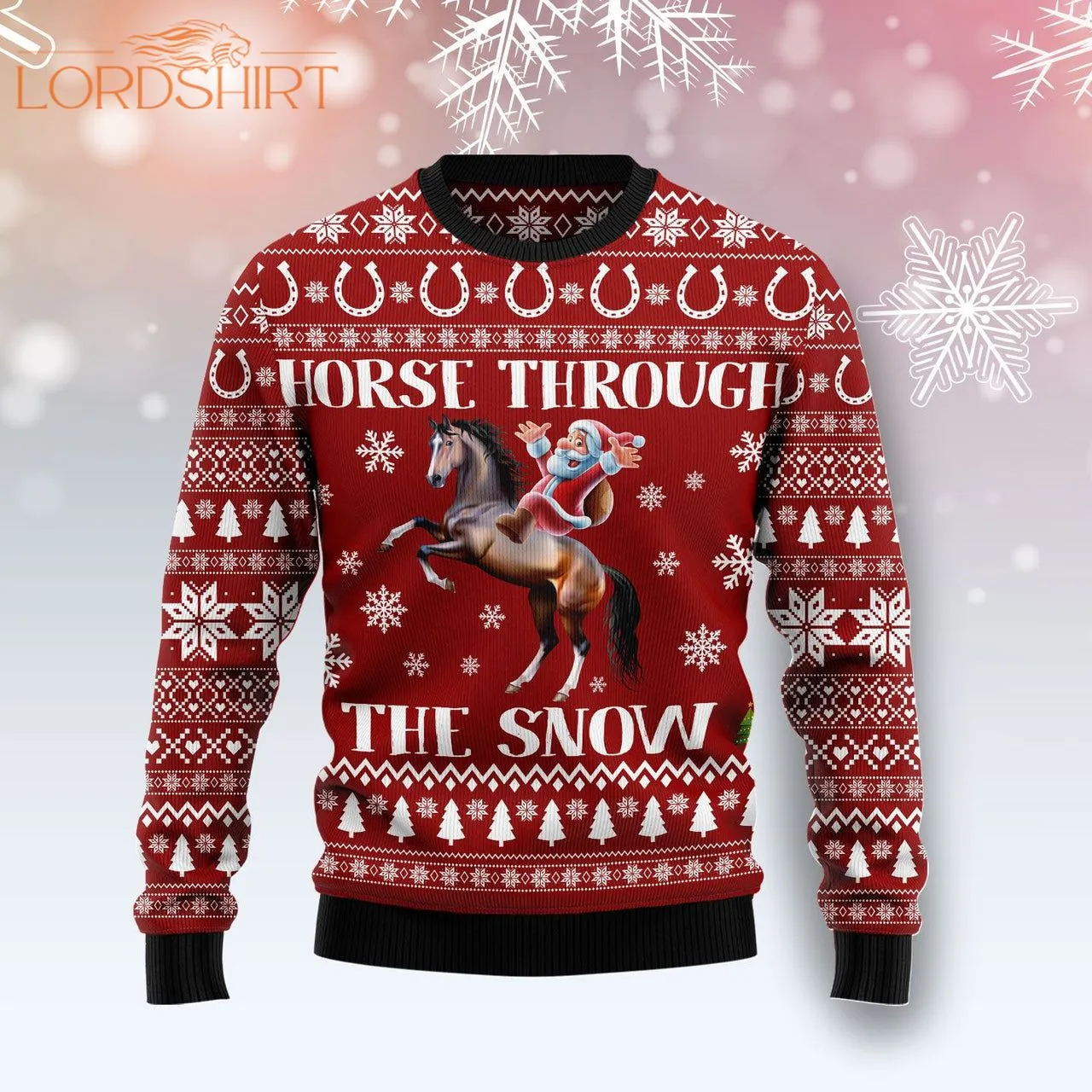 Horse Through The Snow Christmas Ugly Christmas Sweater