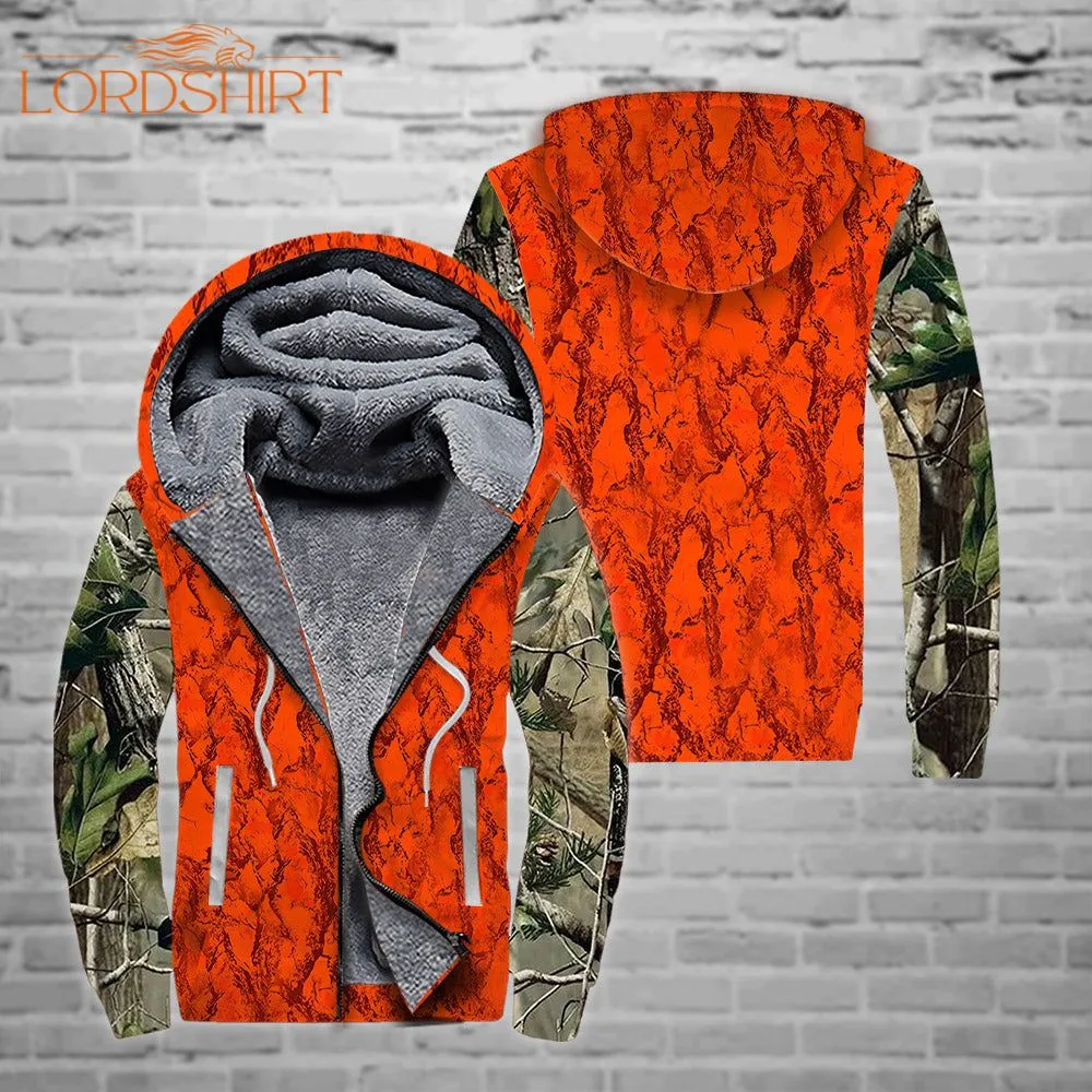 Hunting Orange Cool Fleece Zip Hoodie All Over Print