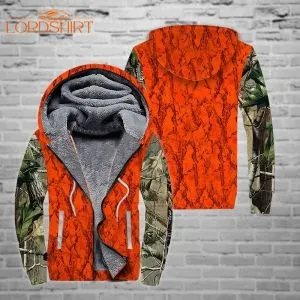 Hunting Orange Cool Fleece Zip Hoodie All Over Print