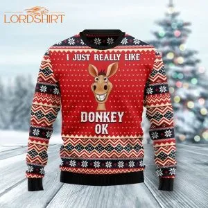 I Just Really Like Donkey Ugly Christmas Sweater