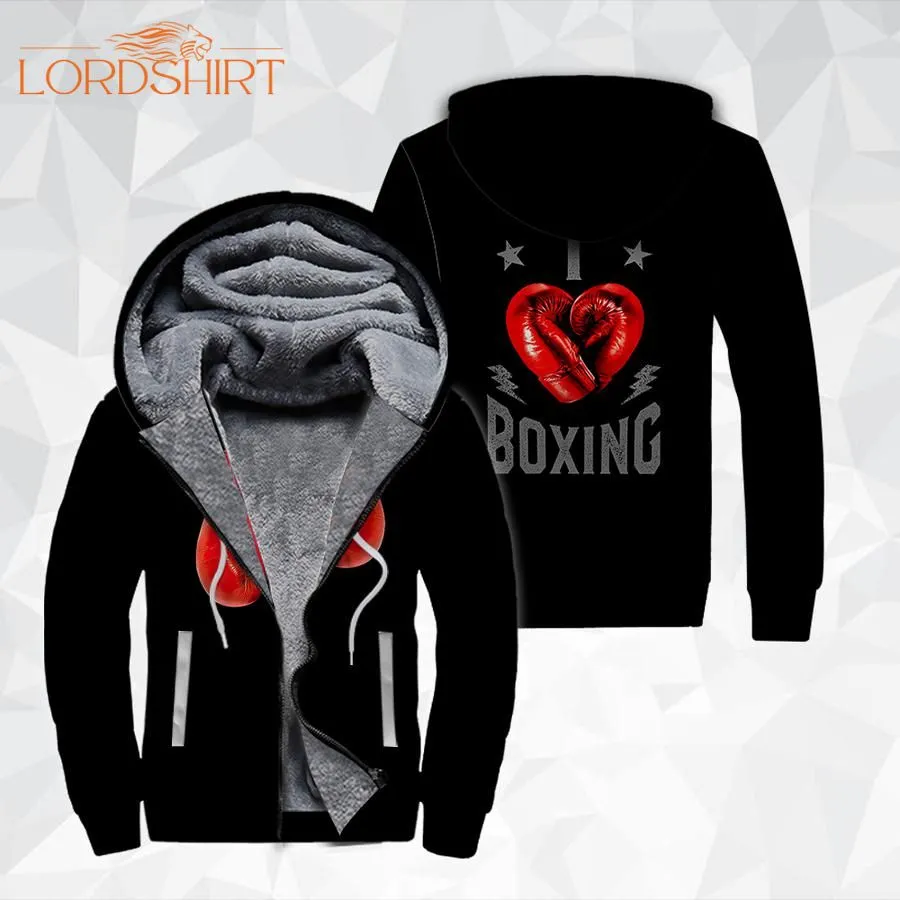 I Love Boxing Fleece Zip Hoodie All Over Print