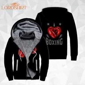 I Love Boxing Fleece Zip Hoodie All Over Print