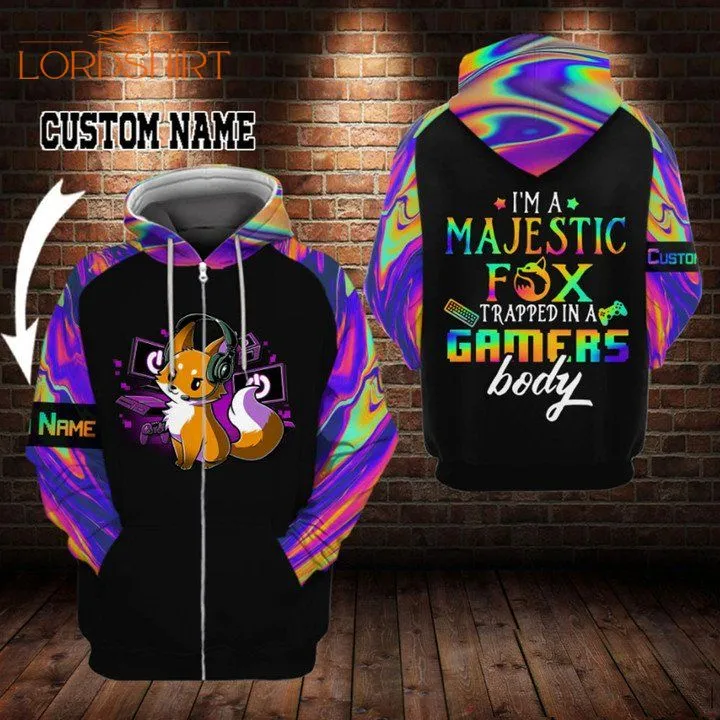 I'm A Majestic Fox Gamer Custom Name 3d All Over Print