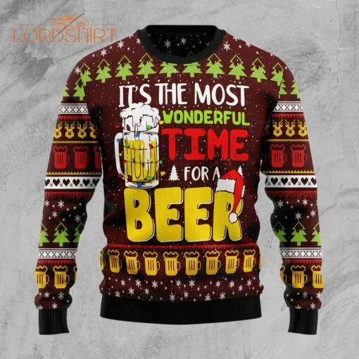 Its The Most Wonderful Time For A Beer Ugly Christmas Sweater