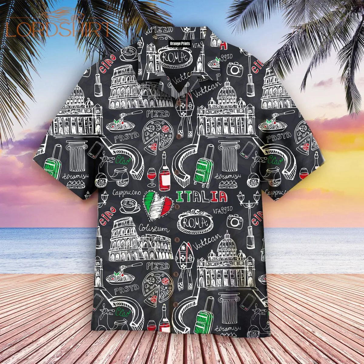 Italy Symbols Hawaiian Shirt