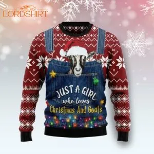 Just A Girl Who Loves Christmas And Goats Ugly Christmas Sweater