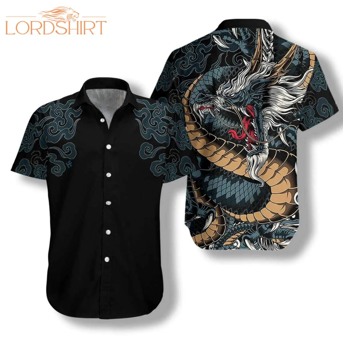 Kanagawa Dragon Hawaiian Shirt