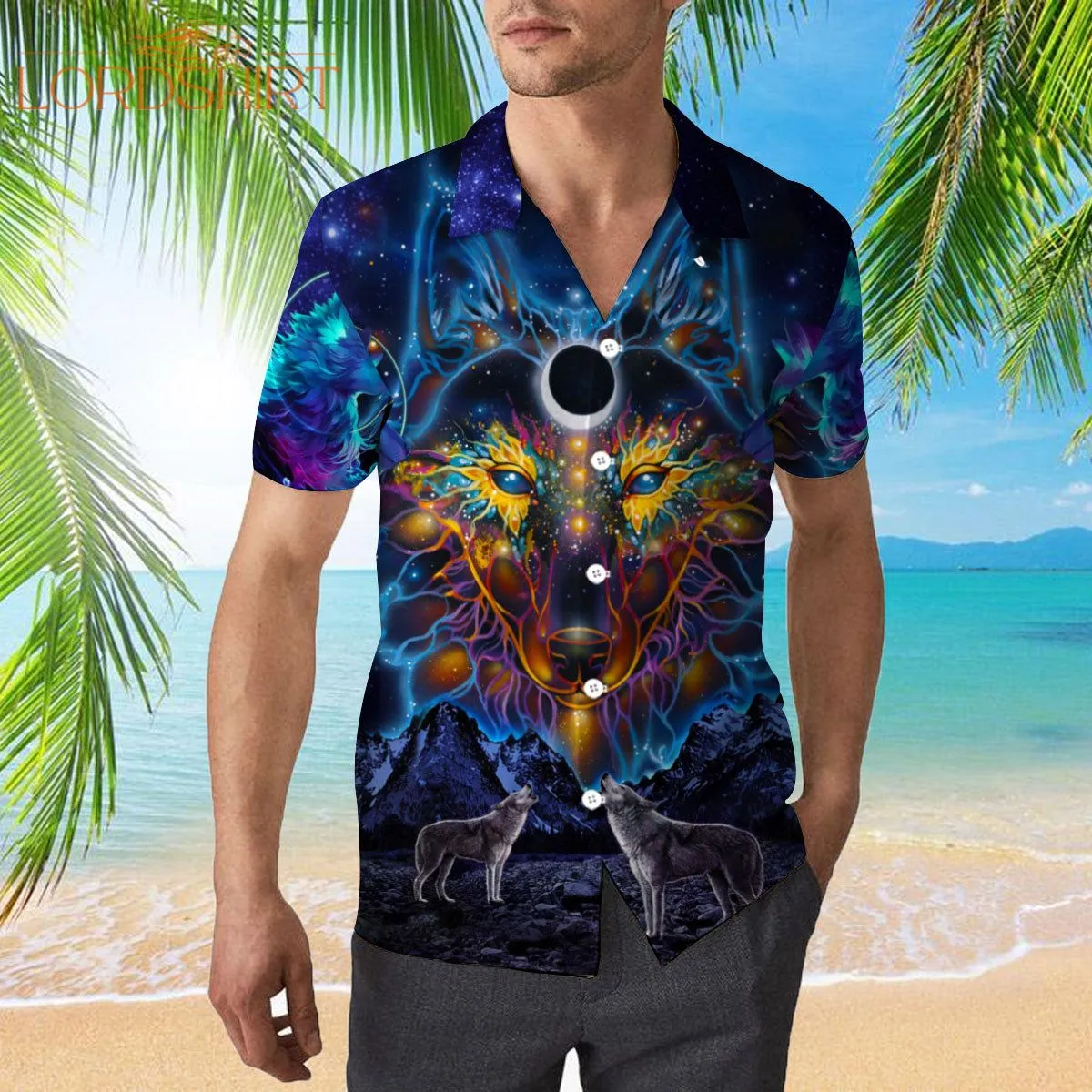 King Of Native Wolf Hawaiian Shirt