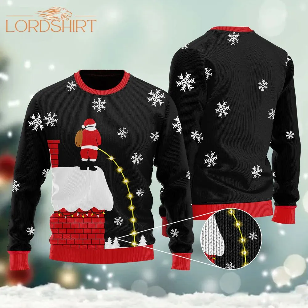 Leaky Roof Black Ugly Christmas Sweater