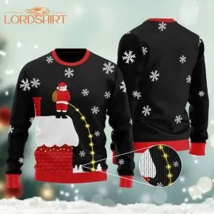 Leaky Roof Black Ugly Christmas Sweater