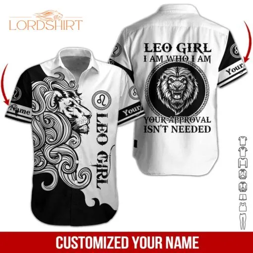 Leo Girl Custom Name Hawaiian Shirt