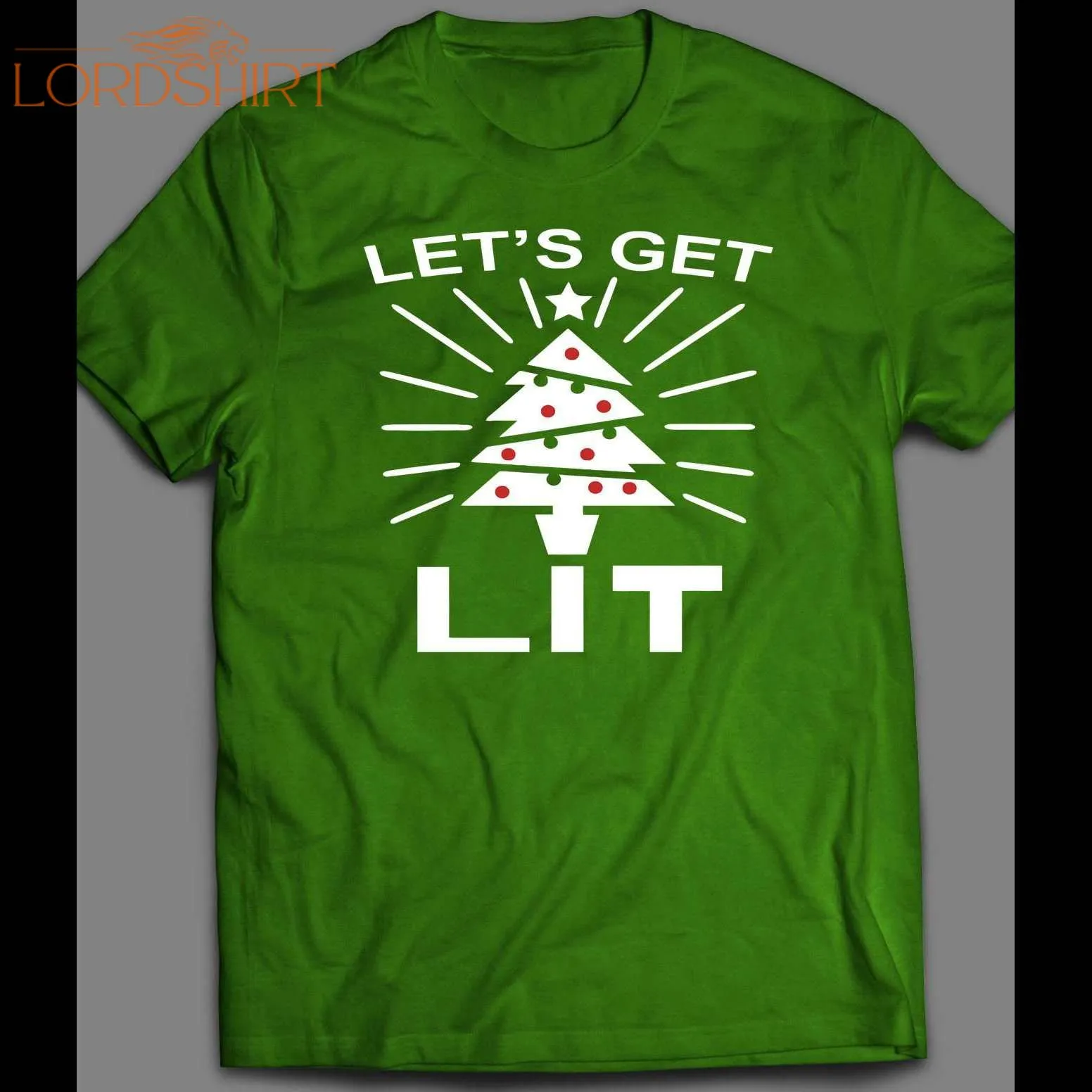 Let's Get Lit Christmas Themed Full Front Print Shirt