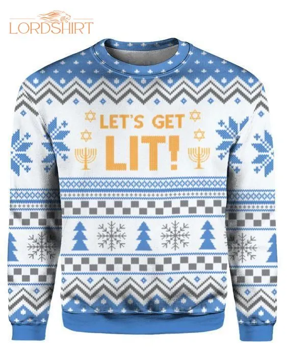 Let's Get Lit Ugly Christmas Sweater