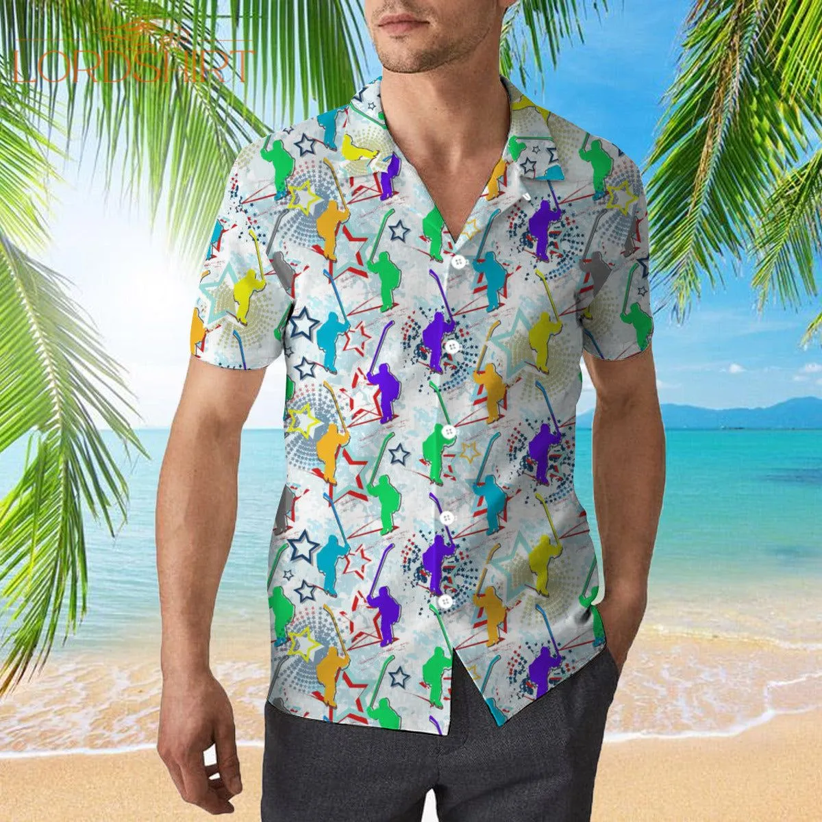 Lets Play Ice Hockey Hawaiian Shirt